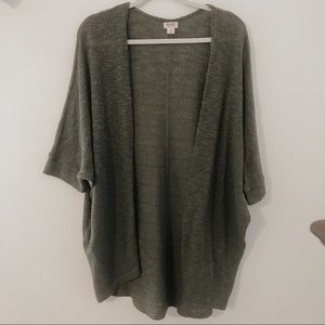 Mossimo army green half sleeve cardigan